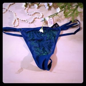 NWT Victoria's Secret sheer navy v string